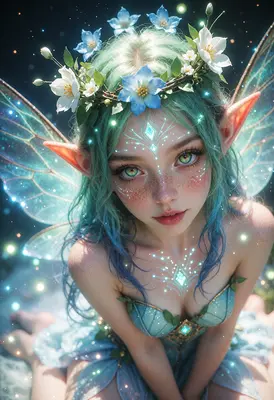 Ethereal Forest Fairy with Glowing Markings