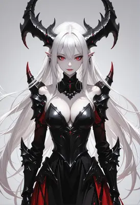 Elegant Demon Queen with Dark Armor