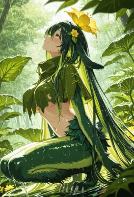 Dryad Resting in a Gentle Rain
