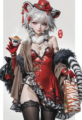 Tiger Girl with Festive Lunar Treats