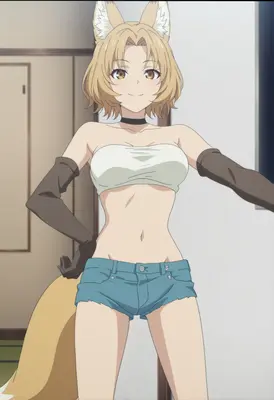 Confident Fox Girl in Casual Wear