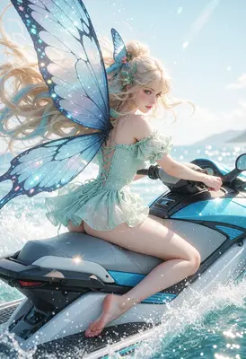 Fairy Riding a Jet Ski