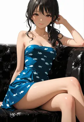 Girl in a Blue Fish Dress