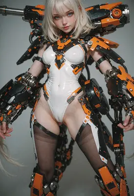 Cybernetic Warrior in White Armor