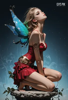 Ethereal Fairy with Shimmering Blue Wings