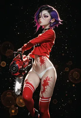 Bloodstained Warrior with a Chainsaw