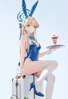 Bunny Girl Serving Strawberry Parfait