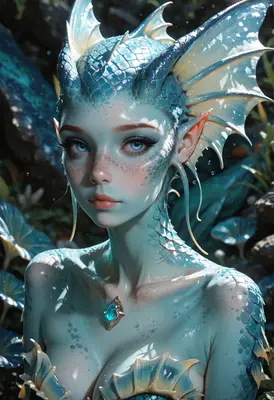 Ethereal Blue Dragon Kin Maiden