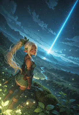 Elf Archer Watching the Falling Star