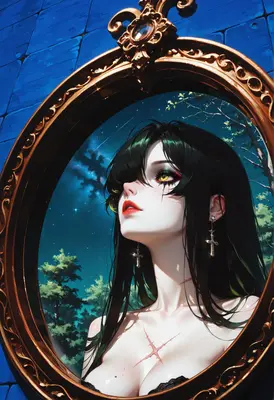 Gothic Reflection in an Ornate Mirror