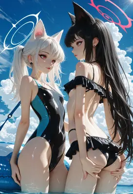 Heavenly Duo in Summer Swimwear