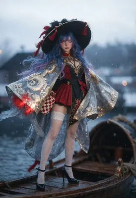 Mystical Sorceress in the Winter Snow