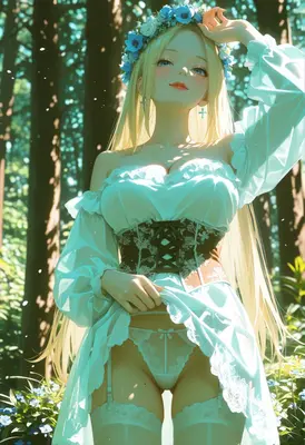 Blonde Maiden in Enchanted Forest