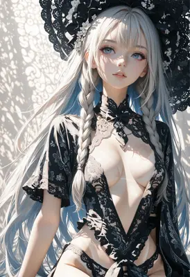 Elegant Gothic Beauty in Lace