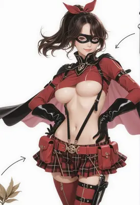 Red Masked Heroine in Tactical Gear