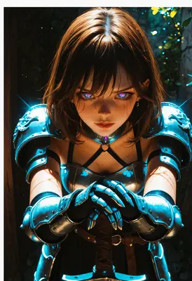 Stellar Warrior with Glowing Eyes