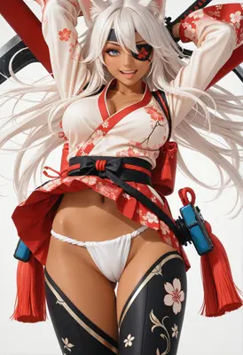 Sakura Fox Warrior with Katana