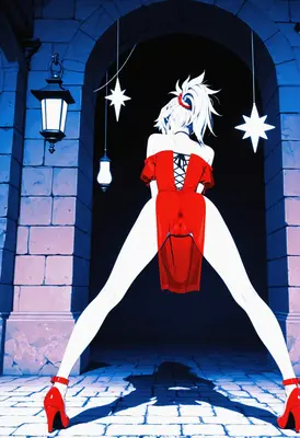 Crimson Silhouette Under Midnight Stars