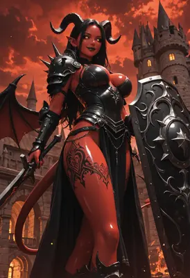 Demon Warrior Guarding the Dark Citadel