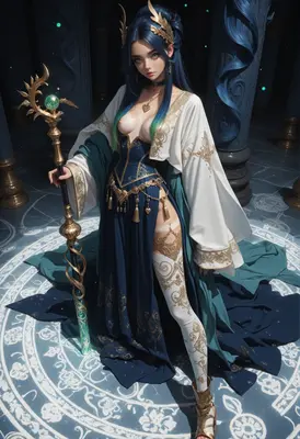 Celestial Sorceress with Golden Staff