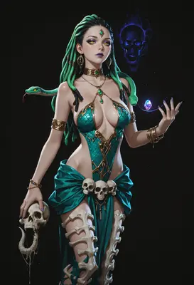 Medusa Sorceress with Dark Magic