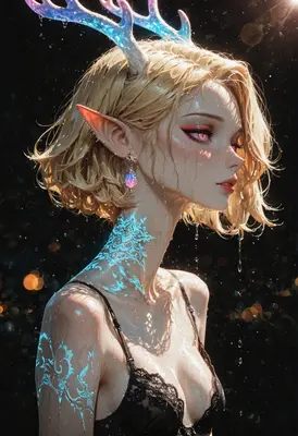 Ethereal Fae with Glowing Antlers