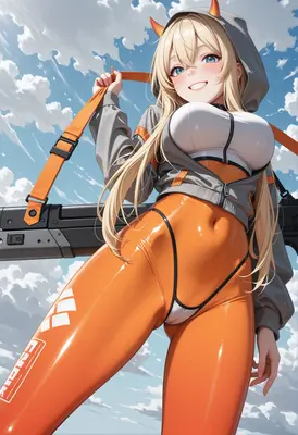 Tactical Orange Suit Anime Girl