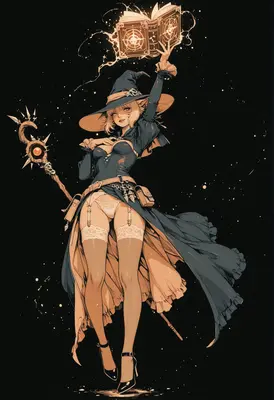 Mystical Sorceress Casting Arcane Spells