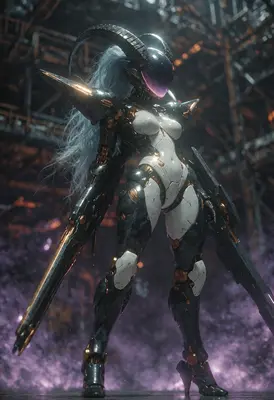 Armored Cybernetic Demon Warrior
