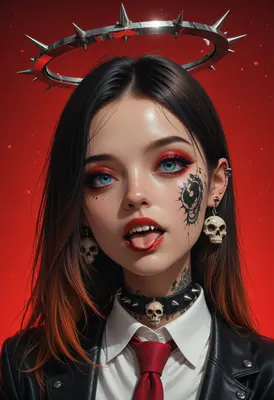 Gothic Angel With Spiked Halo