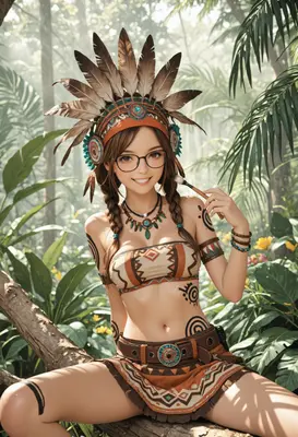 Tribal Explorer in Lush Jungle