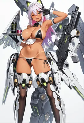 Armored Maid Serving Energy Drinks