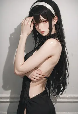 Yor Forger in a Wet Black Dress