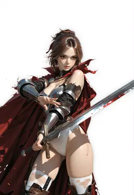 Battle Wounded Warrior With Bloody Blade