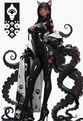 Cat Girl with Tentacle Shadows