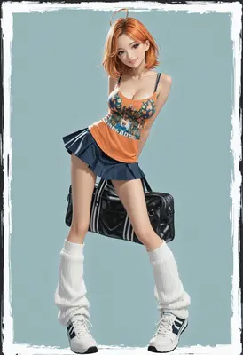 Stylish Ginger Girl With School Bag