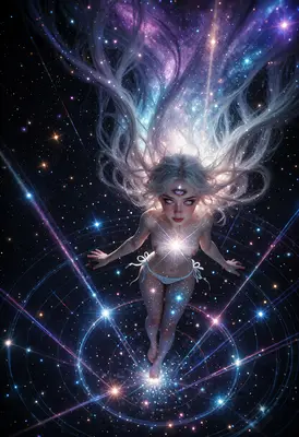 Celestial Being Woven From Starlight