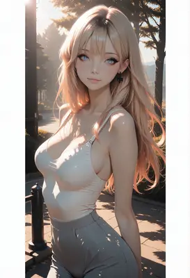 Golden Hour Blonde Anime Girl