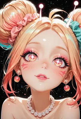 Celestial Stargazer With Sparkling Eyes