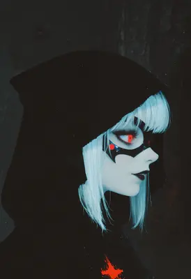 Mysterious White Haired Assassin in Hood