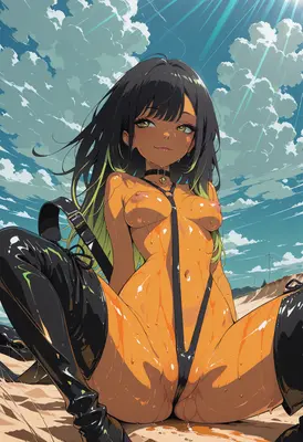 Sun-Kissed Beauty in Strappy Gear