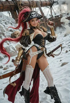 Sultry Pirate Captain in Snowy Lands