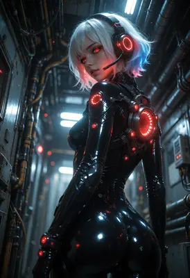 Cybernetic Operative in Industrial Corridor