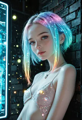 Neon Galaxy Hair Cyberpunk Beauty