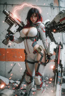 Cybernetic Warrior with Heavy Artillery
