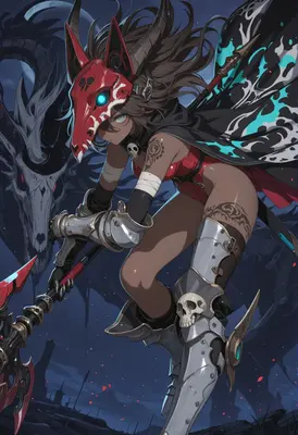 Demon Mask Warrior with Dragon Spirit