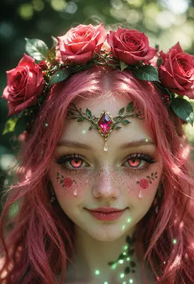 Enchanted Rose Maiden Portrait