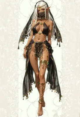 Ethereal Desert Elf in Golden Adornments