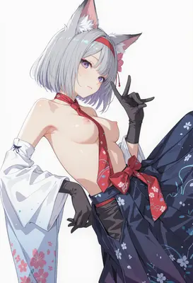 Anime Fox Girl in Traditional Attire