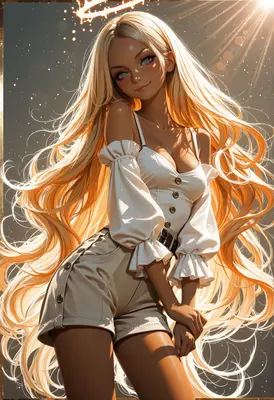 Radiant Blonde Angel in Summer Attire